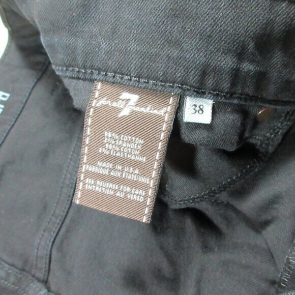 7 for all mankind mens black distressed buttonfly standard boot jeans 38x36 EUC - Picture 5 of 7